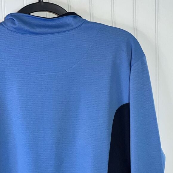 Jerzees Full Zip Up Jacket Men's Large Blue Long Sleeve Lightweight Color Block - Picture 9 of 11